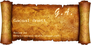 Gacsal Anett névjegykártya