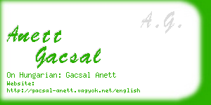 anett gacsal business card